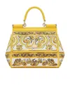 Dolce & Gabbana Nedium Sicily Leather Tote Bag In Yellow