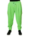 Dolce & Gabbana Neon Green Polyester Cargo Jogger Sweatmen's Men's Pants