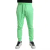 Dolce & Gabbana Neon Green Cotton Stretch Jogger Sweatpants Pants In Green