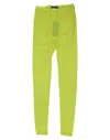 Dolce & Gabbana Neon Green Nylon Logo Lace Leggings Pants Underwear In Green