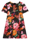 Dolce & Gabbana Girl's Summer Floral-print Dress In Black