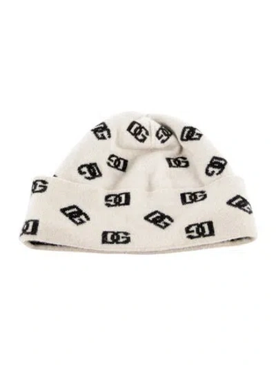 Pre-owned Dolce & Gabbana Neutral And Black Patterned Beanie