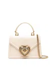 DOLCE & GABBANA NEUTRAL DEVOTION SMALL LEATHER TOP-HANDLE BAG