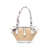 Dolce & Gabbana Borsa A Spalla Coffa Capri In Rafia Con Stampa Floreale Dolce E Gabbana In White