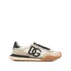 Dolce & Gabbana Dg Athletic Black Low Top Sneakers With Logo Patch On The Tongue And Maxi Logo On The Side In Suede  In Neutral