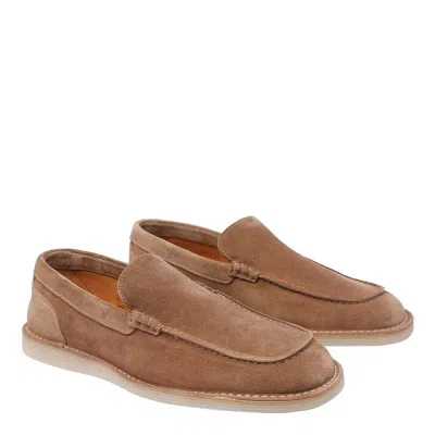 Dolce & Gabbana 'new Florio Ideal' Brown Loafers With Dg Detail In Suede Man