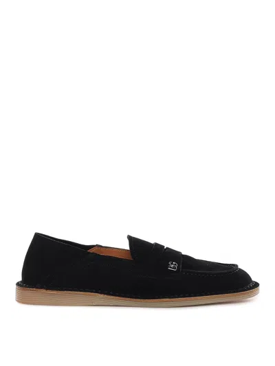 Dolce & Gabbana New Florio Leather Loafers In Black