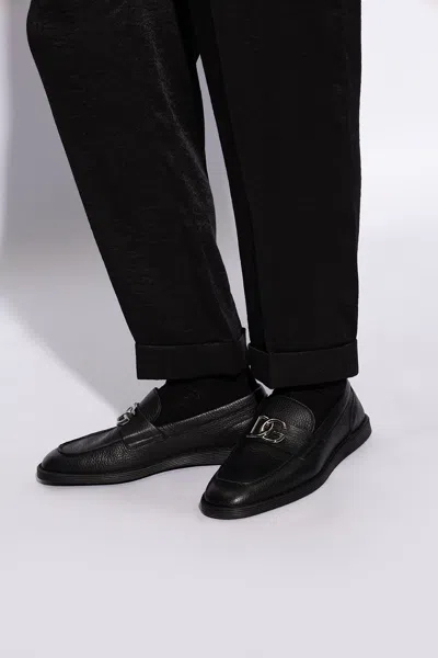 Dolce & Gabbana New Florio Leather Loafers In Black