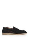 Dolce & Gabbana 'florio' Black Loafers With Logo Detail On The Rear And Penny Slot In Black