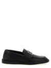 Dolce & Gabbana Black Leather Loafers With Dg Logo In Black