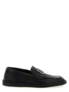Dolce & Gabbana Black Leather Loafers With Dg Logo In Black