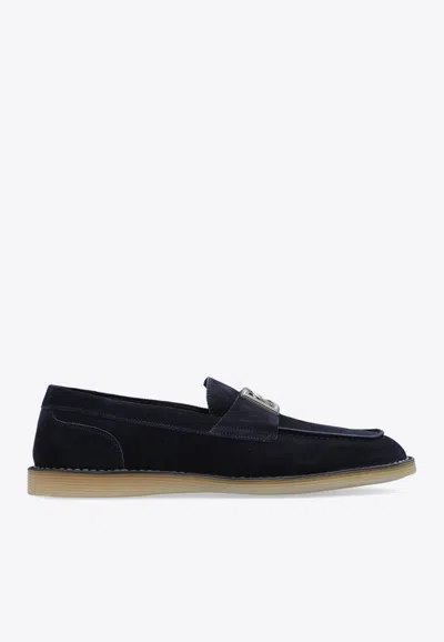 DOLCE & GABBANA NEW FLORIO SUEDE LOAFERS