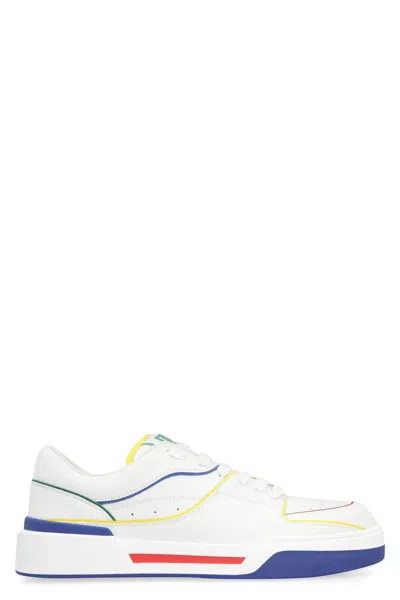 Dolce & Gabbana Calfskin Leather New Roma Sneakers In White