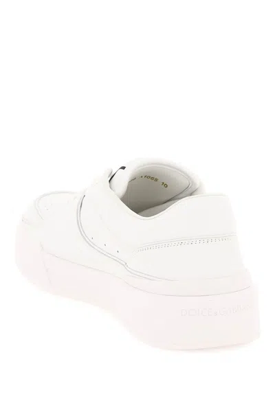 Dolce & Gabbana New Roma Leather Trainers In Bianco
