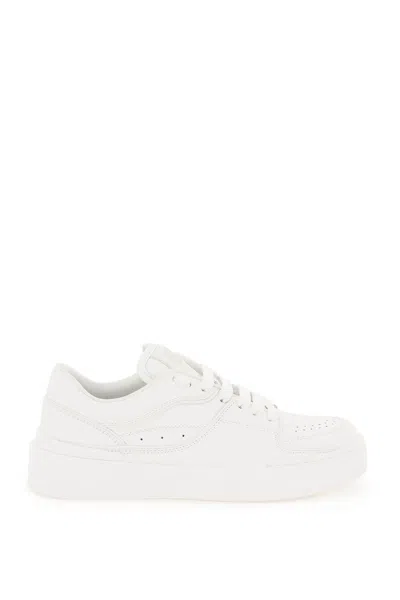 Dolce & Gabbana New Roma Leather Sneakers In Bianco Bianco