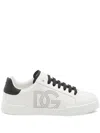 Dolce & Gabbana White And Black Leather Sneakers In White