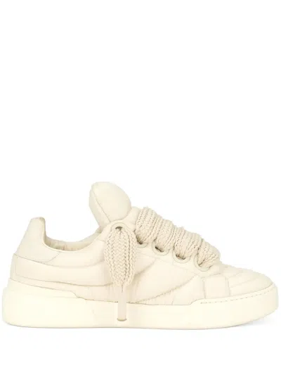 Dolce & Gabbana New Roma Padded Sneakers In Neutrals