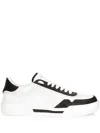 Dolce & Gabbana Leather Crocodile Insert Sneakers In Weiss