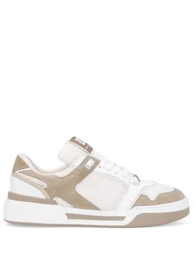 Dolce & Gabbana New Roma White Leather Sneakers In Multicolour