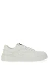 Dolce & Gabbana Leather Sneakers With Lateral Logo Patch In White