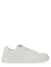 Dolce & Gabbana Leather Sneakers With Lateral Logo Patch In White