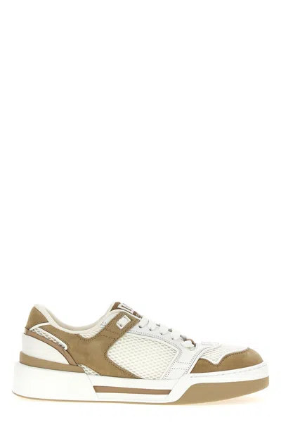 Dolce & Gabbana New Roma White Leather Sneakers In Multicolour