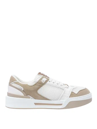 Dolce & Gabbana New Roma White Leather Sneakers In Multicolour