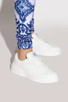 Dolce & Gabbana New Roma Perforated Leather Sneakers In White