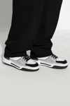 Dolce & Gabbana New Roma Calfskin Leather Sneakers With Thermoset Crystals In White