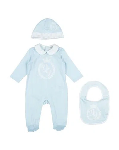 Dolce & Gabbana Newborn Boy Baby Accessories Set Light Blue Size 3 Cotton