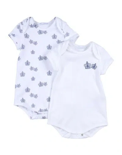 Dolce & Gabbana Newborn Boy Baby Bodysuit White Size 3 Cotton, Elastane