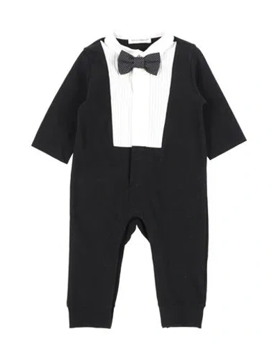 Dolce & Gabbana Newborn Boy Baby Jumpsuits & Overalls Black Size 3 Cotton, Elastane