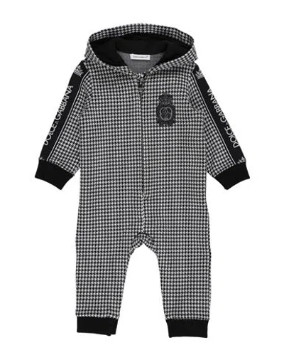 Dolce & Gabbana Newborn Boy Baby Jumpsuits & Overalls Black Size 3 Cotton, Polyamide, Polyester, Ela