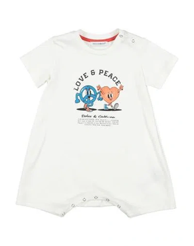 Dolce & Gabbana Newborn Boy Baby Jumpsuits & Overalls Ivory Size 0 Cotton In White