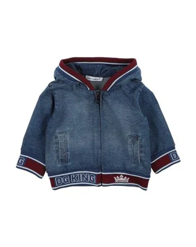 Dolce & Gabbana Babies'  Newborn Boy Jacket Blue Size 3 Cotton, Elastane