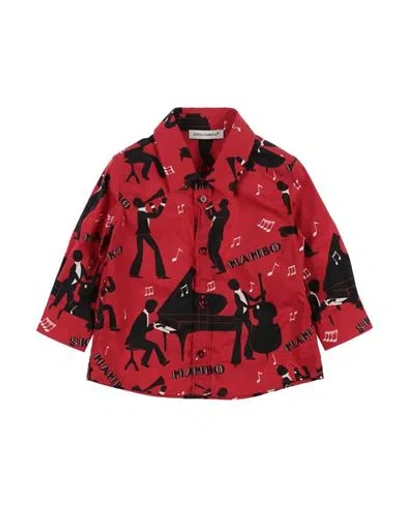 Dolce & Gabbana Babies'  Newborn Boy Shirt Red Size 3 Cotton