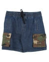 Dolce & Gabbana Newborn Boy Shorts & Bermuda Shorts Blue Size 3 Cotton, Elastane, Brass, Polyester In Blue