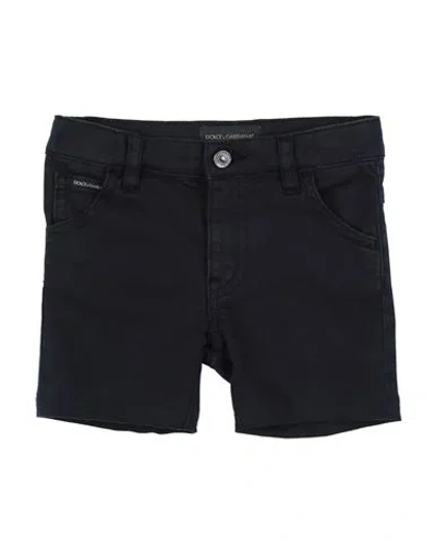 Dolce & Gabbana Babies'  Newborn Boy Shorts & Bermuda Shorts Midnight Blue Size 3 Cotton, Elastane In Black
