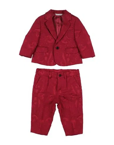 Dolce & Gabbana Babies'  Newborn Boy Suit Red Size 3 Polyester, Acetate, Polyamide