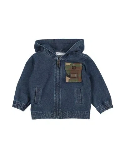 Dolce & Gabbana Babies'  Newborn Boy Sweatshirt Blue Size 3 Cotton, Elastane