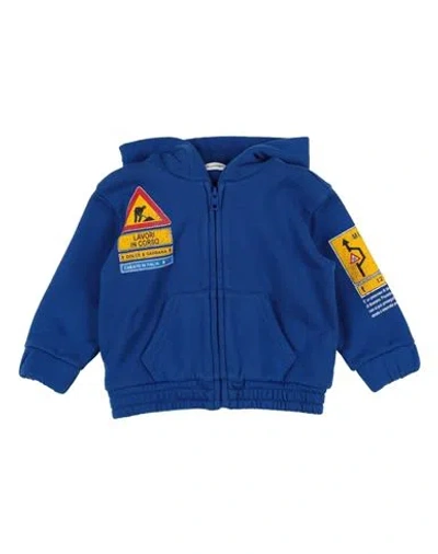 Dolce & Gabbana Babies'  Newborn Boy Sweatshirt Bright Blue Size 3 Cotton