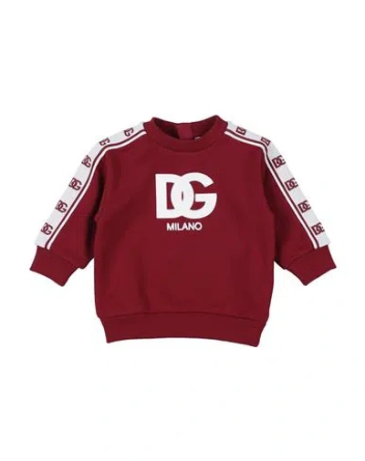 Dolce & Gabbana Babies'  Newborn Boy Sweatshirt Burgundy Size 3 Cotton, Polyester, Elastane, Polyamide