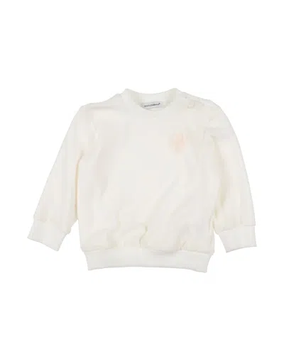 Dolce & Gabbana Babies'  Newborn Boy Sweatshirt Ivory Size 0 Cotton, Polyamide