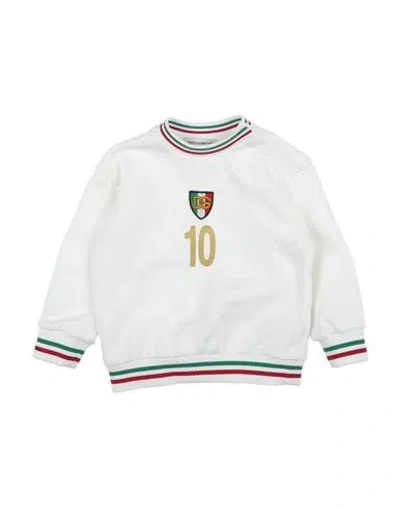 Dolce & Gabbana Babies'  Newborn Boy Sweatshirt Ivory Size 3 Cotton, Elastane, Viscose, Polyester In White