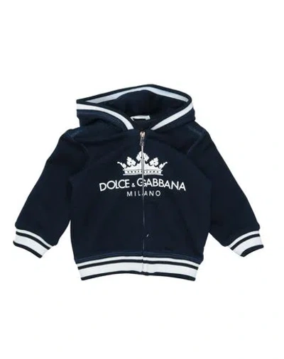 Dolce & Gabbana Babies'  Newborn Boy Sweatshirt Midnight Blue Size 3 Cotton, Polyester, Elastane