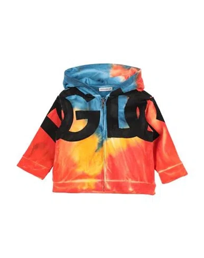 DOLCE & GABBANA DOLCE & GABBANA NEWBORN BOY SWEATSHIRT ORANGE SIZE 3 COTTON