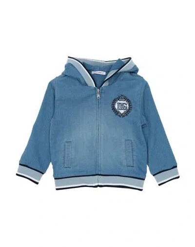 Dolce & Gabbana Babies'  Newborn Boy Sweatshirt Pastel Blue Size 3 Cotton, Polyester, Elastane, Viscose