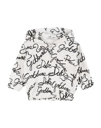 Dolce & Gabbana Babies'  Newborn Boy Sweatshirt White Size 3 Cotton In Black