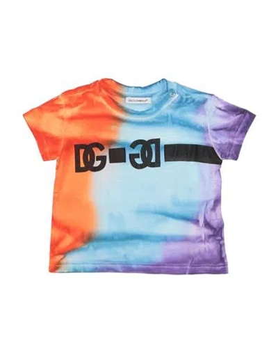Dolce & Gabbana Babies'  Newborn Boy T-shirt Azure Size 3 Cotton In Multi