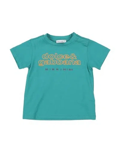 Dolce & Gabbana Babies'  Newborn Boy T-shirt Emerald Green Size 3 Cotton